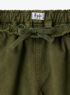 Pantalone carrot in gabardine - Verde | Il Gufo