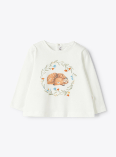T-shirt in jersey con stampa - Bianco | Il Gufo