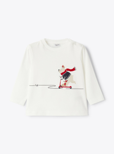 Cotton jersey T-shirt with print - White | Il Gufo