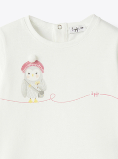 Jersey T-shirt with print - White | Il Gufo