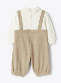 Jumpsuit in Milano knit and techno-wool - Brown | Il Gufo