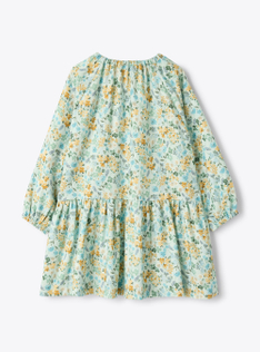 Abito in flanella a fiori - Azzurro | Il Gufo