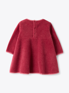 Fleece dress with pocket - Red | Il Gufo
