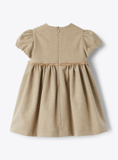 techno-wool with elastic puff sleeves. - Brown | Il Gufo