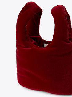 Borsa a secchiello in velluto - Rosso | Il Gufo
