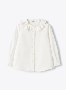Chemise avec col à volant - Blanc | Il Gufo