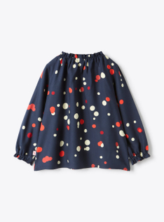 Polka dot viscose blouse - Blue | Il Gufo