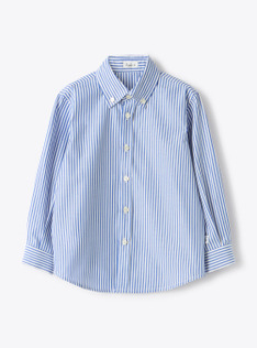Striped cotton shirt - Blue | Il Gufo