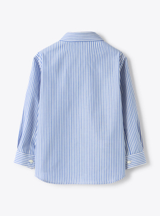 Striped cotton shirt - Blue | Il Gufo