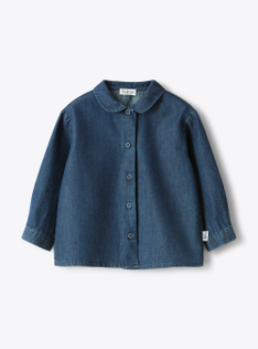 Cotton denim blouse - Blue | Il Gufo