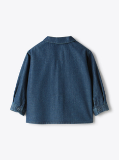 Cotton denim blouse - Blue | Il Gufo