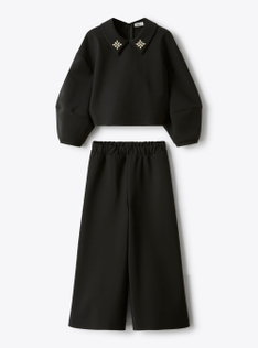 Two-piece set in Sensitive® Fabrics - Black | Il Gufo