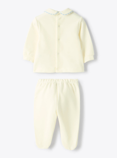 Zweiteiliger Stretch-Fleece-Schlafanzug - Weiss | Il Gufo