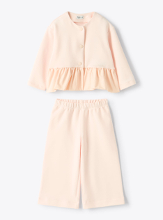 Sweatshirt set with ruffle - Pink | Il Gufo
