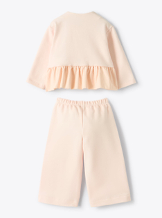 Sweatshirt set with ruffle - Pink | Il Gufo