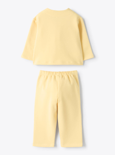 Completo in felpa con tasche applicate - Giallo | Il Gufo