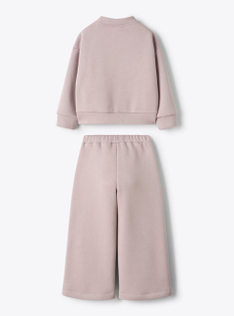 Sweatshirt set with applied flowers - Violet | Il Gufo