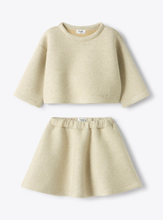 Lurex neoprene set - Beige | Il Gufo