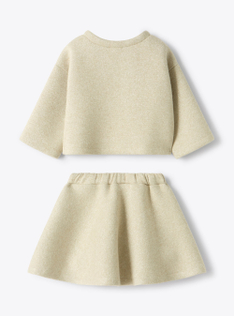 Lurex neoprene set - Beige | Il Gufo