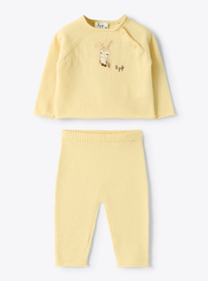Two-piece wool set - Yellow | Il Gufo