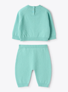 Two-piece wool set - Light blue | Il Gufo