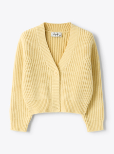 Cotton-blend cardigan - Yellow | Il Gufo