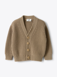 Organic cotton cardigan - Brown | Il Gufo