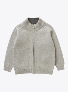 Wool cardigan with patch - Grey | Il Gufo