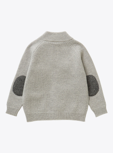 Wool cardigan with patch - Grey | Il Gufo