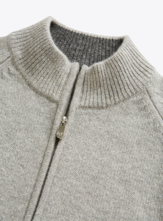 Wool cardigan with patch - Grey | Il Gufo