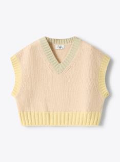 Color block wool vest - Pink | Il Gufo