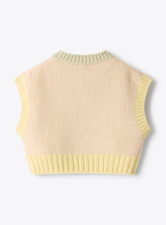 Color block wool vest - Pink | Il Gufo