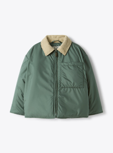 Eco-padded jacket in microfiber nylon - Green | Il Gufo