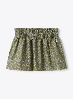 Flared floral velvet skirt - Green | Il Gufo