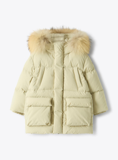 Lange Daunenjacke aus recyceltem Nylon - Braun | Il Gufo