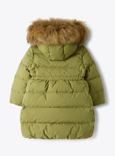 Recycelte lange Daunenjacke aus Nylon - Grün | Il Gufo