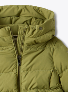 Recycelte lange Daunenjacke aus Nylon - Grün | Il Gufo