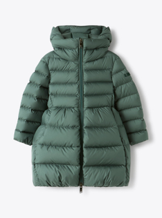 Flared down jacket in microfiber nylon - Зеленый | Il Gufo