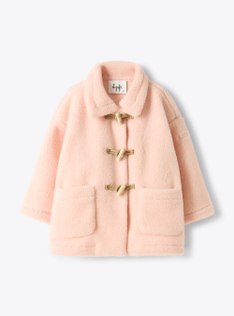 Teddy fleece Montgomery coat - Pink | Il Gufo