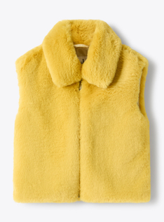 Gilet en fausse fourrure - Jaune | Il Gufo