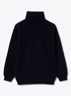 Merino wool turtleneck sweater - Blue | Il Gufo