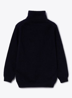 Merino wool turtleneck sweater - Blue | Il Gufo