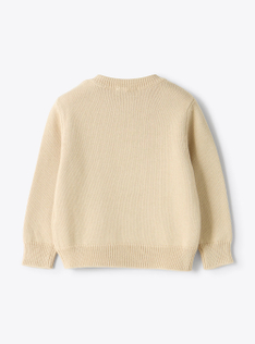 Pull en coton avec petit chien - Beige | Il Gufo