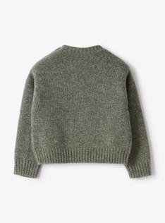 Wool sweater with snowflake design - Grey | Il Gufo