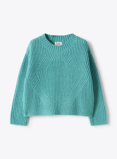 Maglione boxy in misto cotone - Azzurro | Il Gufo