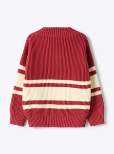 Maglione college in cotone organico - Rosso | Il Gufo