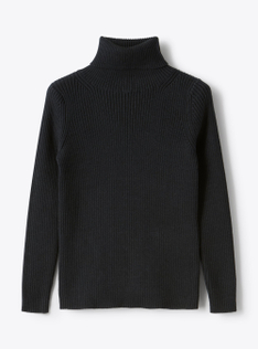 Turtleneck sweater in organic cotton - Blue | Il Gufo