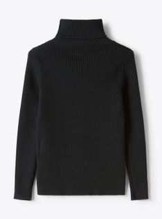 Turtleneck sweater in organic cotton - Blue | Il Gufo