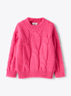 Cable-knit wool-blend sweater - Fuchsia | Il Gufo