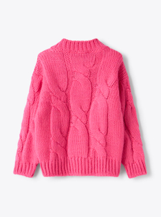 Cable-knit wool-blend sweater - Fuchsia | Il Gufo